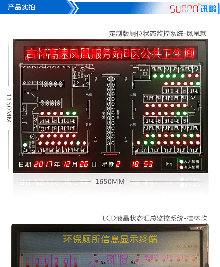 智慧公廁狀態(tài)采集屏產(chǎn)品實拍