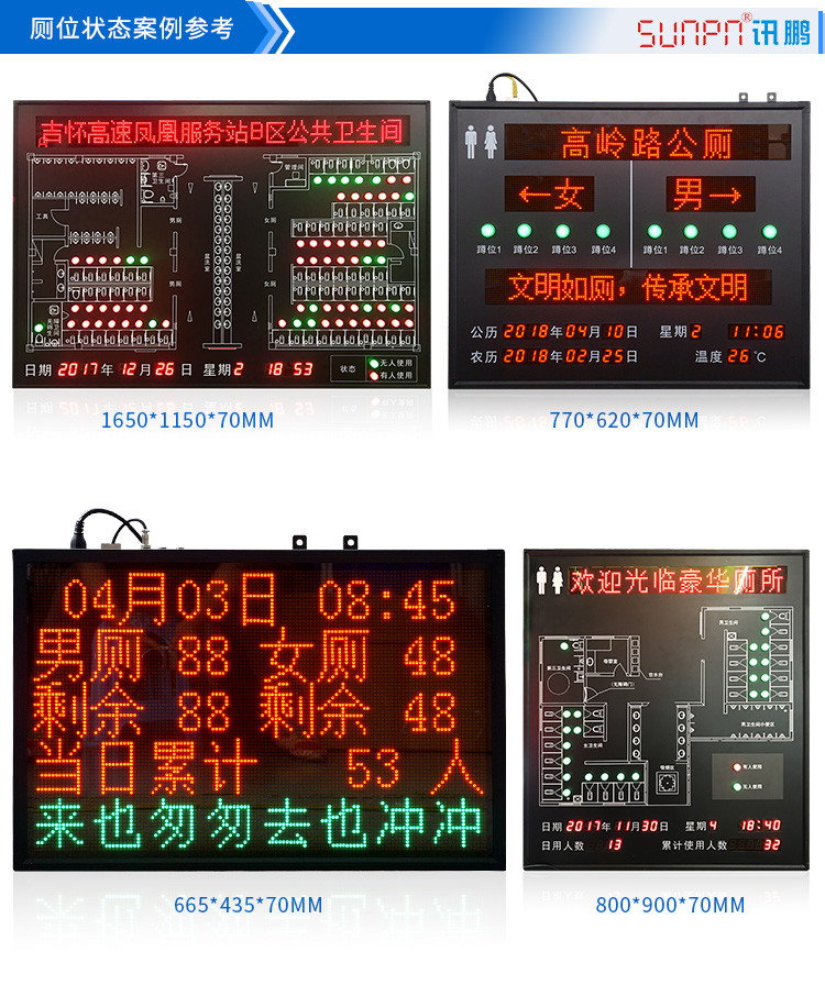 公廁系統(tǒng)狀態(tài)顯示屏案例參考