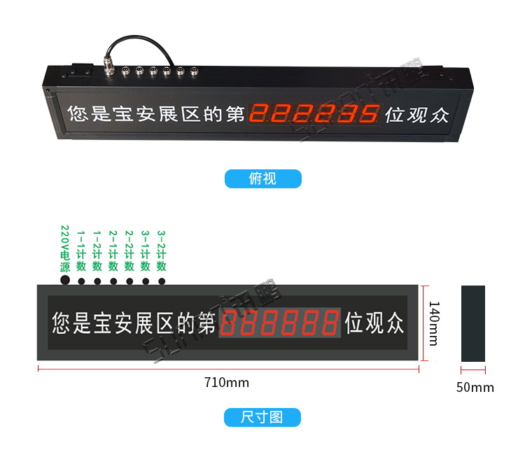 客流量計數(shù)器顯示屏實拍