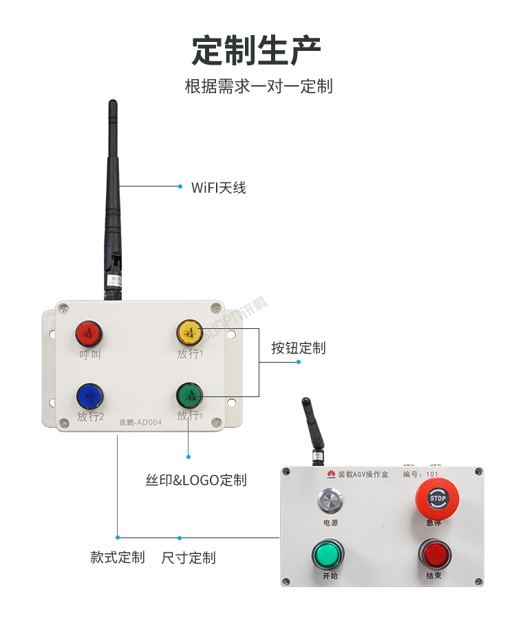 AGV物料小車wifi呼叫器定制說明