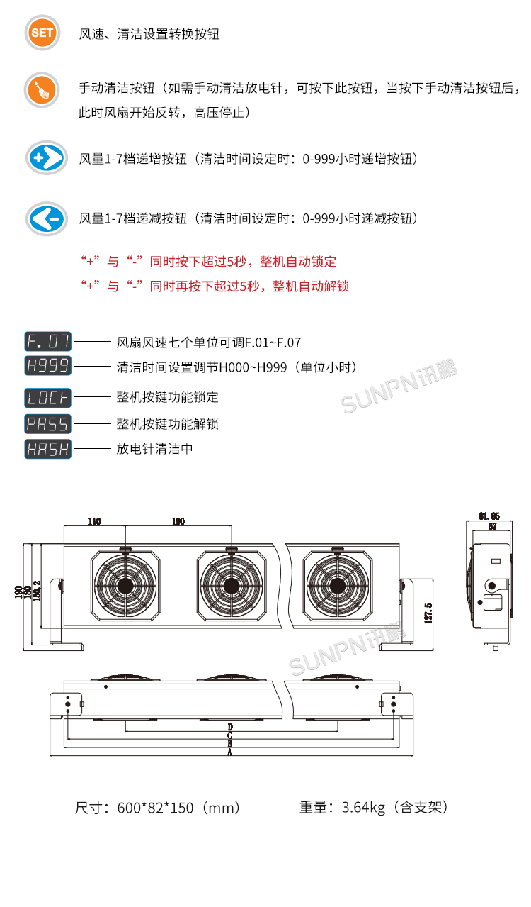 工業(yè)除靜電離子風(fēng)機(jī)-SP-60ARC細(xì)節(jié)說(shuō)明